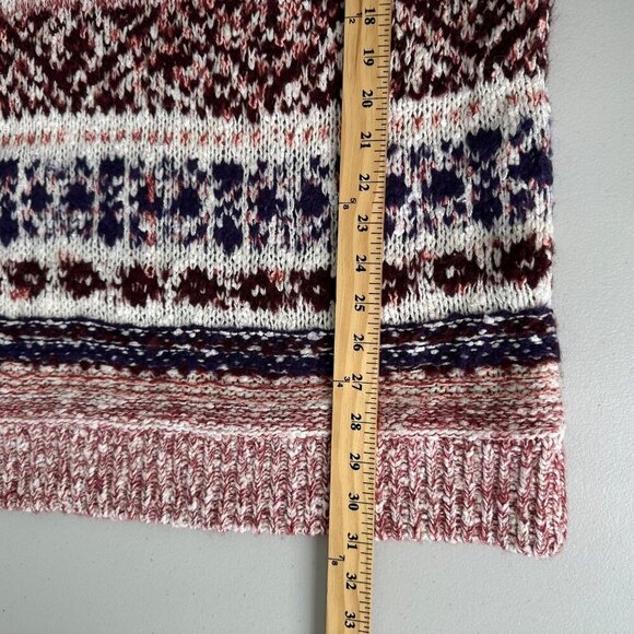 Free People Turtleneck Sweater Mini Dress Fair Isle Wool Blend XS - Picture 9 of 9